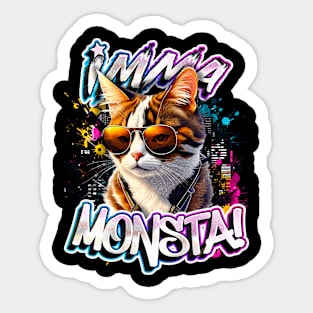 Imma Monsta! CAT | Blacktee | by Asarteon Sticker